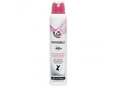 Desodorante en spray invisible Soft Carrefour 200 ml.