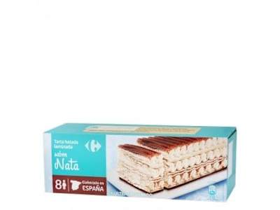 Tarta helada laminada de nata Carrefour 525 g.