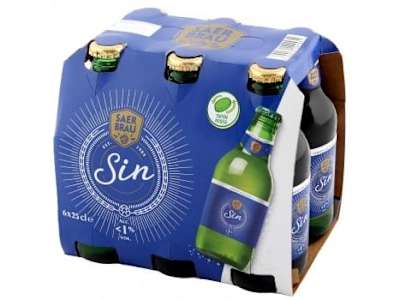 Cerveza Saer Brau sin alcohol pack de 6 botellas de 25 cl.