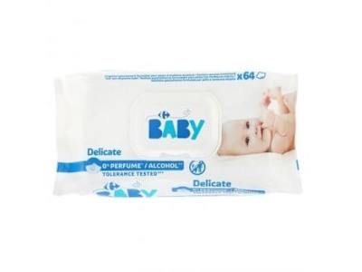Toallitas para bebé delicate Carrefour Baby 64 ud.