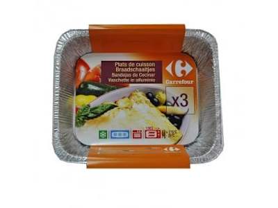 Set 3 Bandejas para Cocinar de Aluminio CARREFOUR