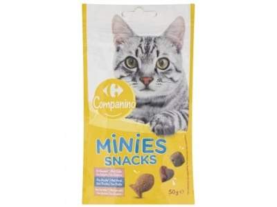 Snack de pescado para gatos Minies Snack Carrefour 50 g.