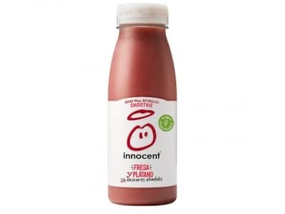 Smoothie de fresa y plátano Innocent sin azúcares añadidos botella 25 cl.