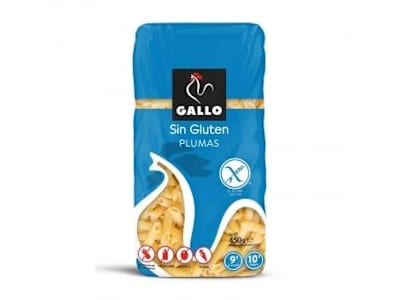 Pasta plumas Gallo sin gluten y sin lactosa 450 g.