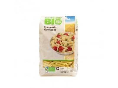 Pasta macarrones ecológicos Carrefour Bio 500 g.