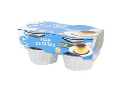 Flan de queso Carrefour sin gluten pack de 4 unidades de 100 g.