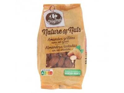 Almendras tostadas sin sal añadida Carrefour 200 g.