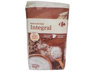 Harina de trigo integral Carrefour 1 kg.
