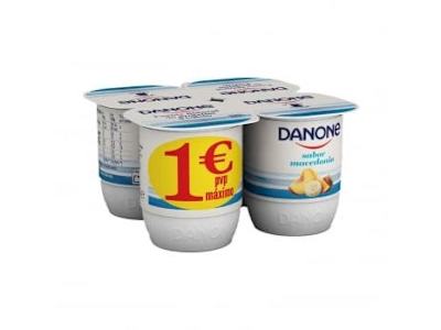 Yogur sabor macedonia Danone sin gluten pack de 4 unidades de 120 g.