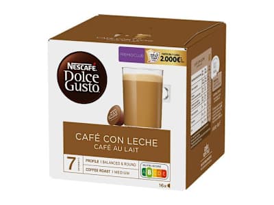 CÁPSULAS CAFÉ NESCAFÉ DOLCE GUSTO CAFÉ CON LECHE 16 UNIDADES