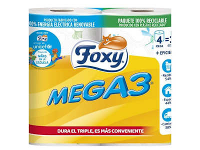 PAPEL HIGIÉNICO FOXY MEGA3 4 UNIDADES