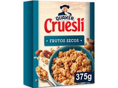 QUAKER CRUESLI COPOS DE CEREALES CRUJIENTES CON FRUTOS SECOS 375 G
