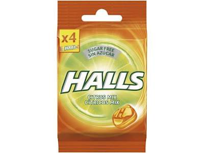 CARAMELOS HALLS VITA C SABORES CÍTRICOS SIN AZÚCAR 4 PAQUETES