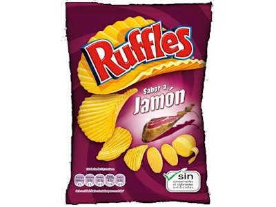 PATATAS RUFFLES JAMÓN ONDULADAS 150G