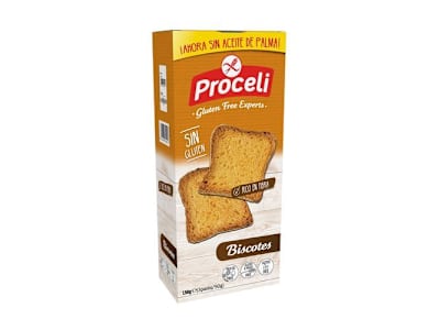 BISCOTES PROCELI SIN GLUTEN 12 UNIDADES 150 G