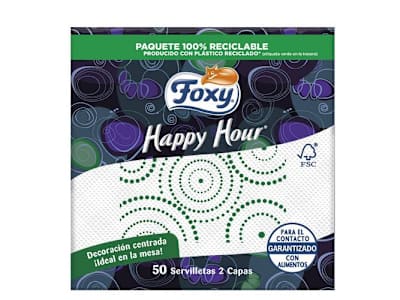 SERVILLETAS FOXY HAPPY HOUR 50 UNIDADES