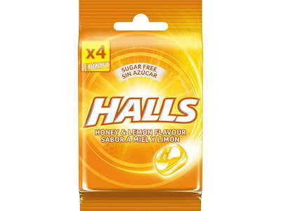 CARAMELOS HALLS CALM MIEL Y LIMÓN 4 PAQUETES