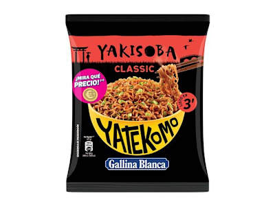 YATEKOMO YAKISOBA GALLINA BLANCA CLASSIC SOBRE 1 UNIDAD