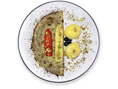 Crepe relleno de crema de cacao y avellana