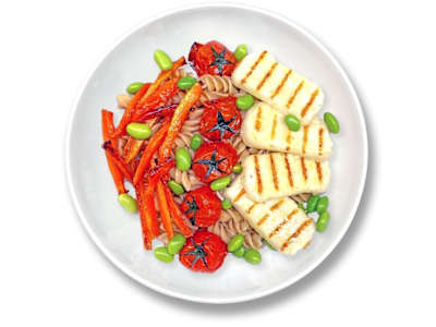 Ensalada de Pasta Integral y Halloumi