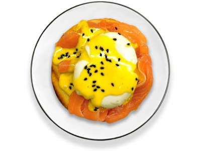 Huevo benedictino con salmón