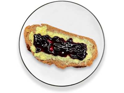 Tosta de Mermelada de Árándanos
