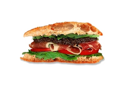 Sándwich de Ibérico y Olivada