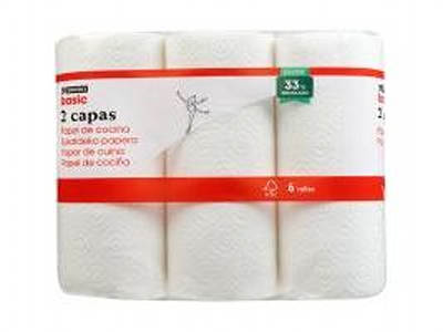 PAPEL COCINA EROSKI BASIC 6R - 18837112