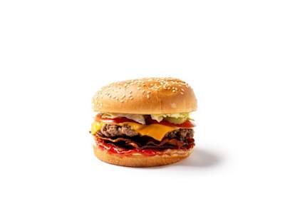 Hamburguesa pequeña con beicon y queso