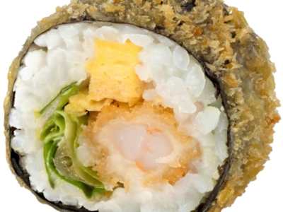 Futomaki de langostino tempurizado