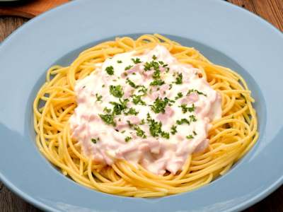 SPAGHETTI PANNA E PROSCIUTTO SIN GLUTEN