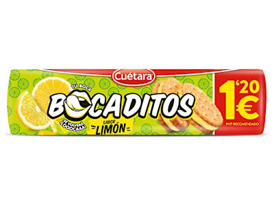 Galletas rellenas de crema de limón Cuétara paquete 150 g