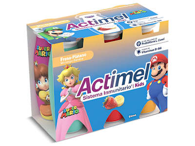 Yogur líquido de fresa y platano Actimel pack 6 x 100 g