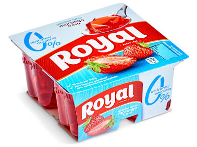 Gelatina sabor fresa sin azúcar Royal pack 4 x 90 g