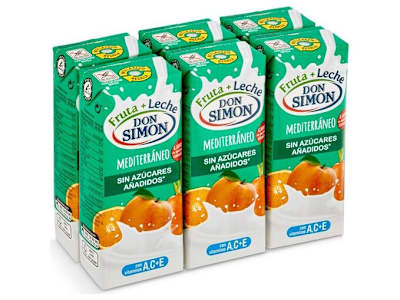 Bebida de fruta y leche mediterráneo Don Simón pack 6 x 200 ml