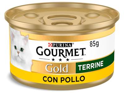 Alimento para gatos con pollo Gourmet lata 85 g