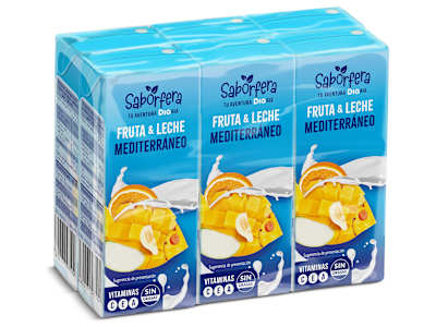 Bebida de fruta y leche mediterráneo Dia Saborfera pack 6 x 200 ml