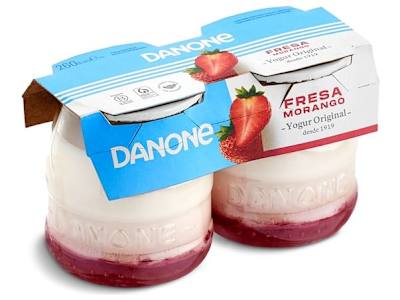 Yogur con fresa Danone pack 2 x 130 g