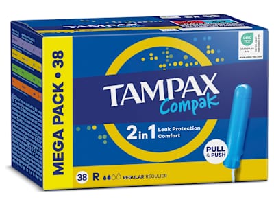 Tampón compak regular Tampax caja 38 unidades