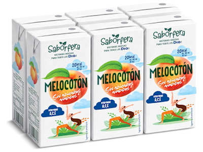 Bebida de zumo de melocotón sin azúcares añadidos Dia Saborfera pack 6 x 200 ml