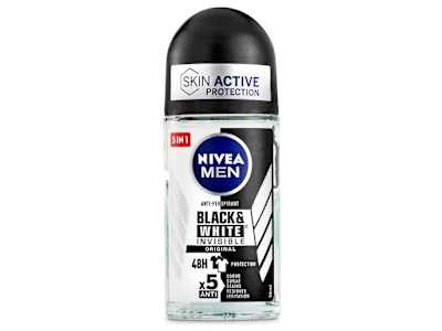 Desodorante roll-on invisible for black & white hombre Nivea bote 50 ml