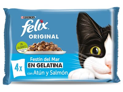 Alimento para gatos en gelatina sabor pescado Felix bolsa 340 g