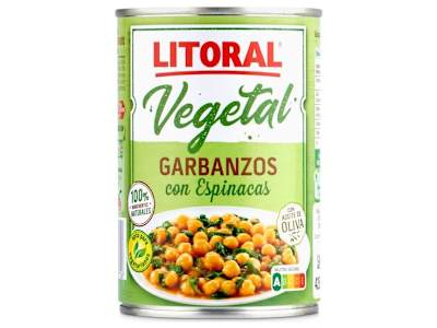 Garbanzos con espinacas Litoral 425 g