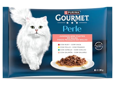 Finas láminas surtidas en salsa para gatos Gourmet bolsa 4 x 85 g