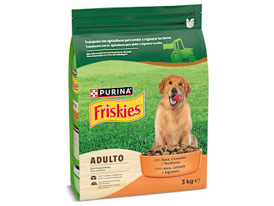 Alimento para perros adultos con aves y verduras Friskies bolsa 3 Kg