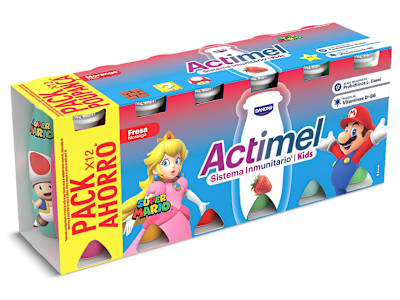 Yogur líquido de fresa Actimel pack 12 x 100 g