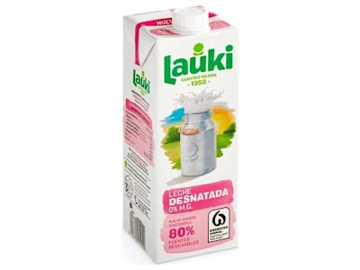 Leche desnatada Lauki 1 L