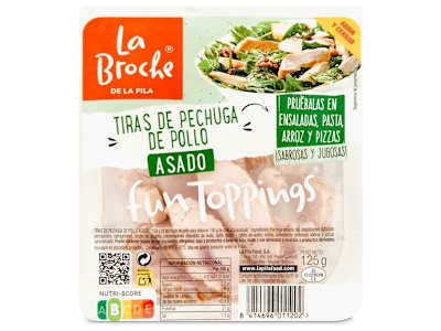 Tiras de pechuga de pollo asado La pila 125 g
