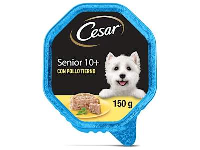 Paté para perros senior con pollo Cesar tarrina 150 g