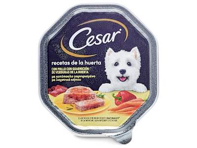 Alimento para perros selección de la huerta con pollo Cesar tarrina 150 g